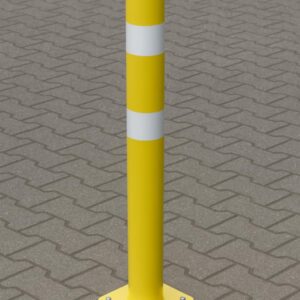 SŁUPEK 100 cm x Ø108 mm żółto-biały PODSTAWA