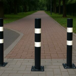 SŁUPEK 100 cm x Ø108 mm czarno-biały PODSTAWA