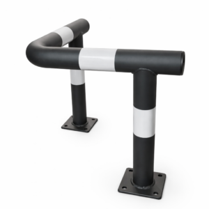 Odbojnica czarna + białe odblaski Ø 60 mm